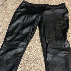 Pleather front tights